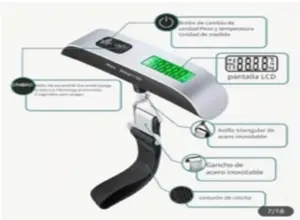 Set x2 Balanza digital portátil para maletas de viaje - Evita cobros por sobrepeso en el aeropuerto