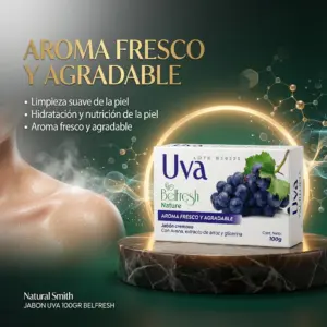Set x4 Jabón en barra exfoliante con extracto de uva y avena Belfresh 100g - Nutre tu piel profundamente mientras elimina impurezas diariamente