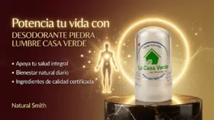 Desodorante Piedra Lumbre Natural Smith Casa Verde - Neutraliza el mal olor corporal sin bloquear tus poros