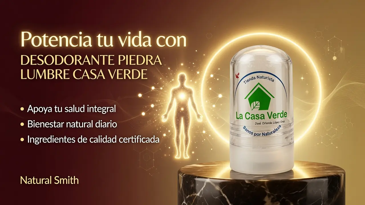 Desodorante Piedra Lumbre Natural Smith Casa Verde - Neutraliza el mal olor corporal sin bloquear tus poros
